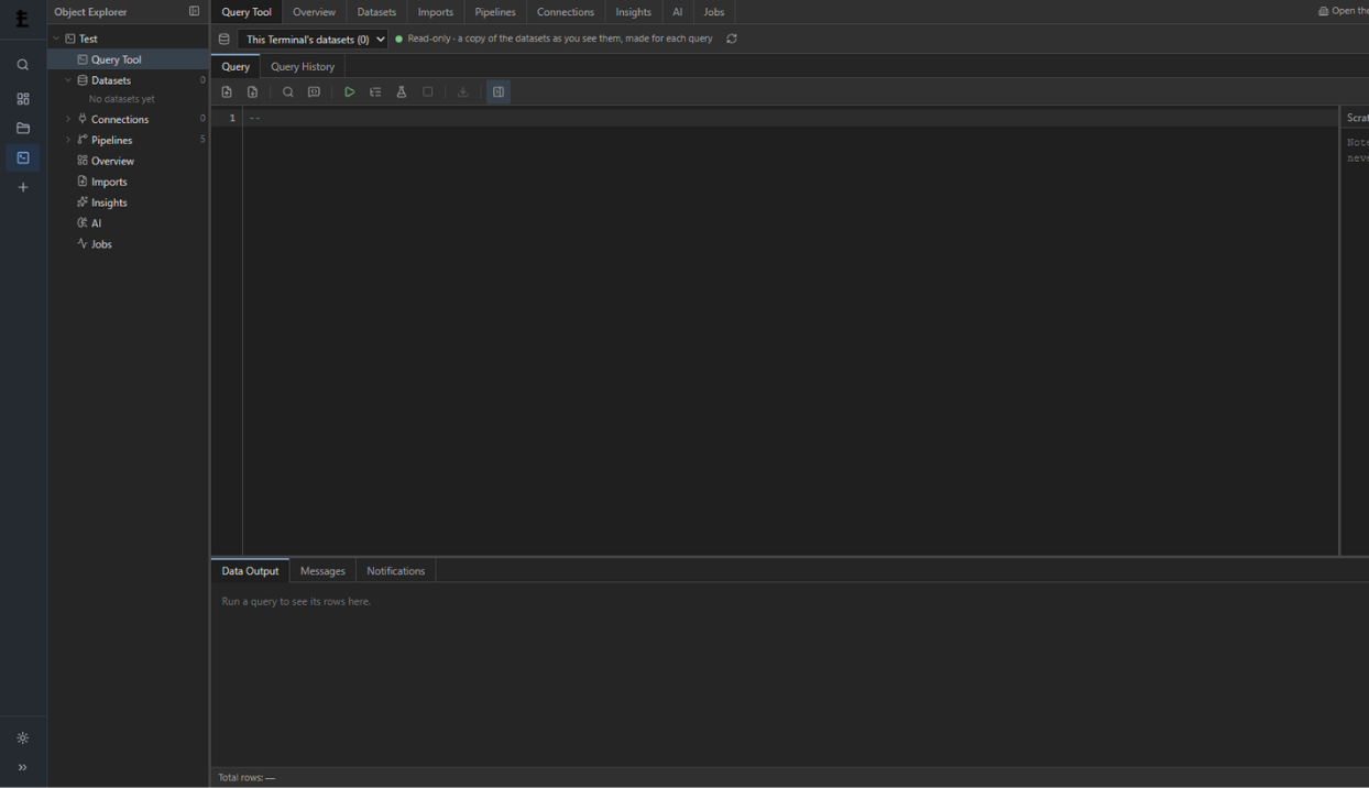 PrintStream SQL Query Tool with object explorer and data output panel